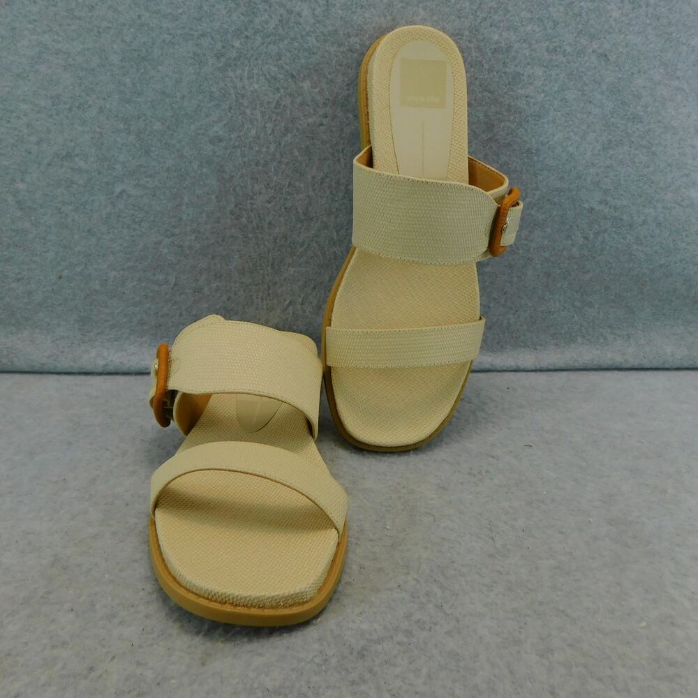 Dolce Vita Shoes Genzel Wheat Straps Beige Slip On Sandals - Size 9 New - Picture 3 of 10